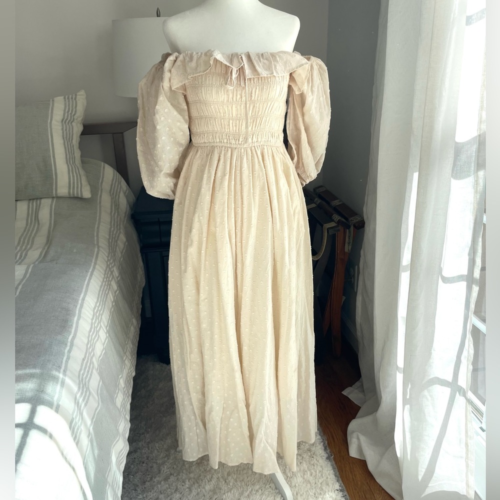 Cream Off-Shoulder Dress